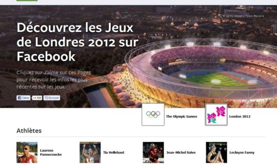 facebook jeux olympiques 2012