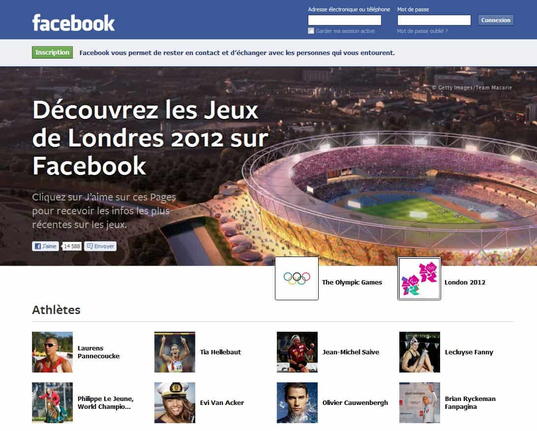facebook jeux olympiques 2012