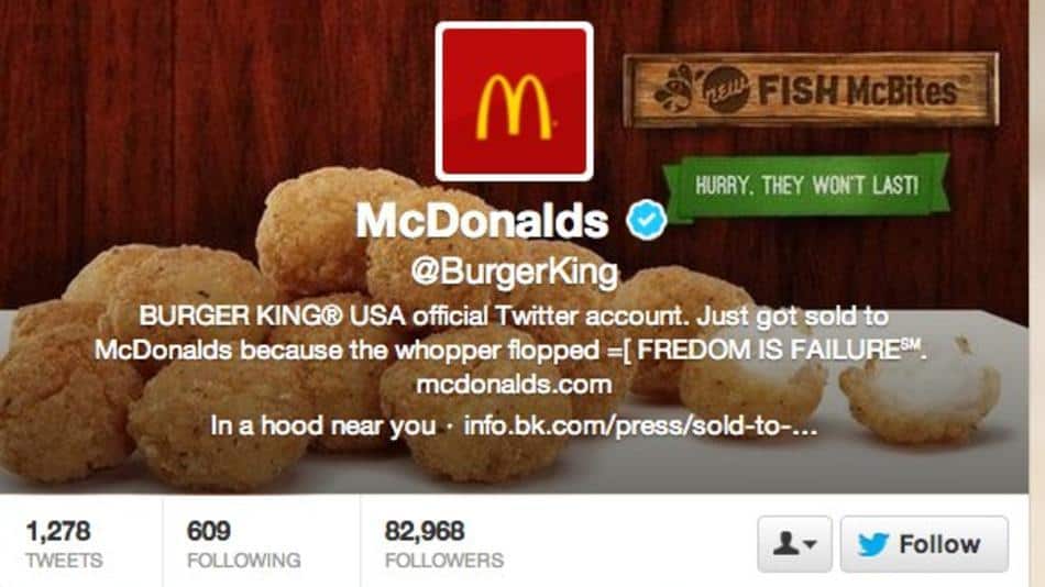 McDonalds BurgerKing on Twitter