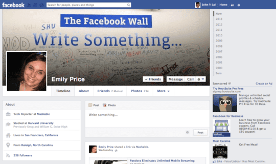 facebook timeline nouvelle