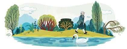 3 siècles plus tard, Google honore Jean Jacques Rousseau