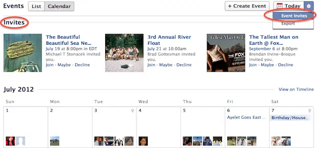 Amélioration du calendrier évènementiel Facebook