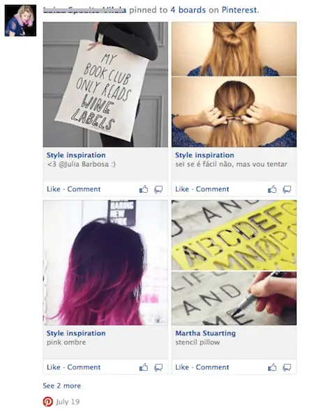 Facebook tente le "look Pinterest" pour ses applications