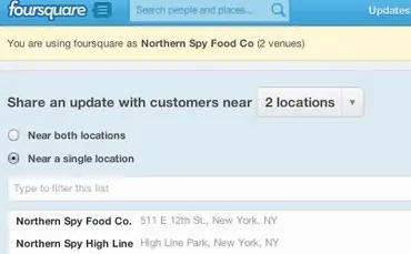 Foursquare propose des mises à jour locales