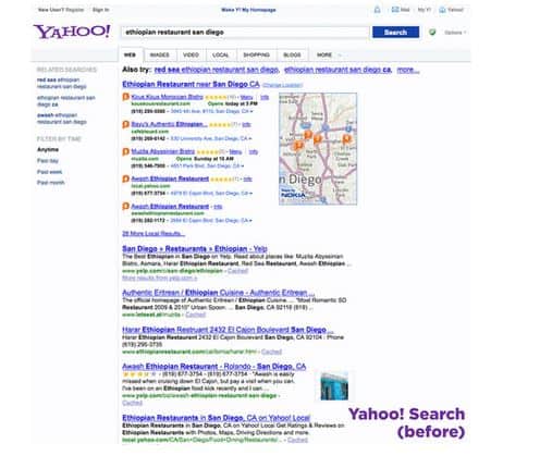 Yahoo change le look de sa page de recherche en s'inspirant de Google