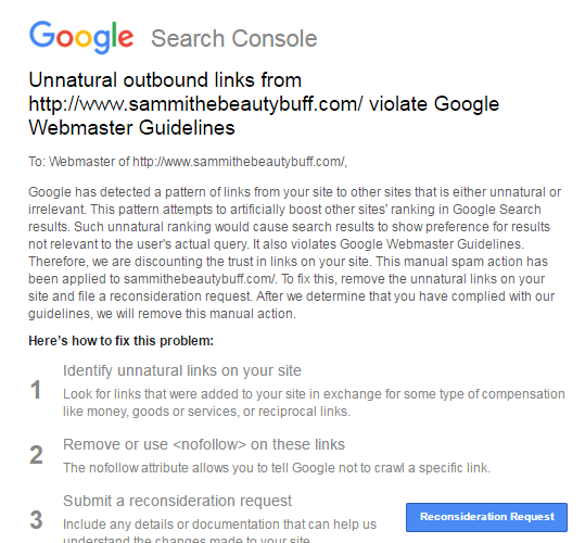 Google a pénalisé des liens sortants artificiels
